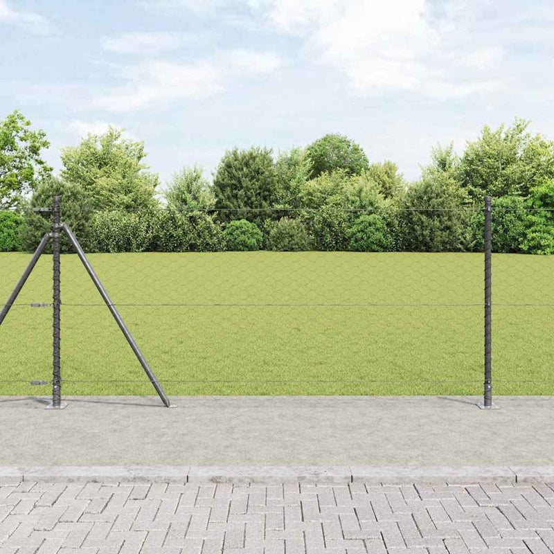 Afbeelding laden in galerijviewer, Vidaxl afrasteringspaal grijs 25 x 0,8 m (50 mm gaas) staal en pvc
