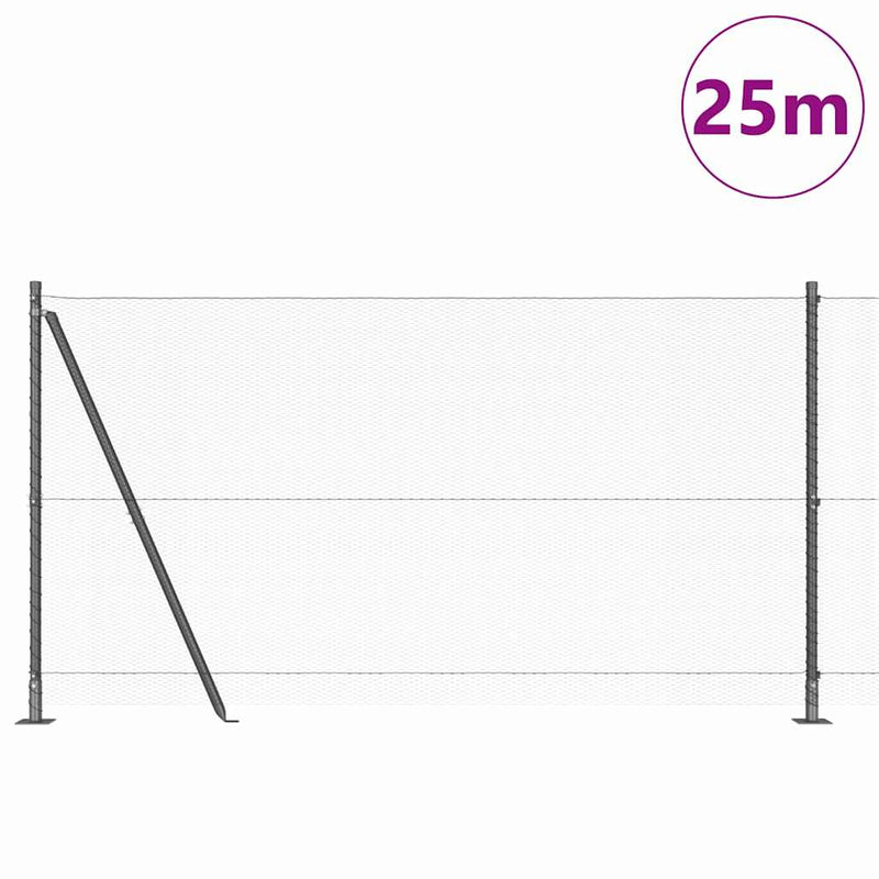 Afbeelding laden in galerijviewer, Vidaxl afrasteringspaal grijs 25 x 1,2 m (13 mm gaas) staal