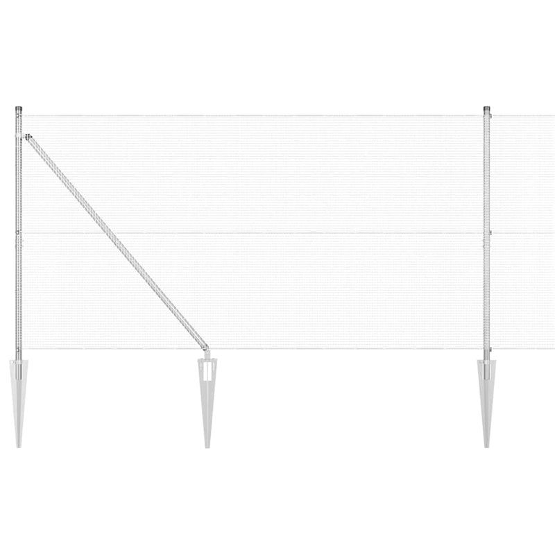 Afbeelding laden in galerijviewer, Vidaxl afrasteringspaal zilver 10 x 1,4 m (12 x 12 mm gaas) staal