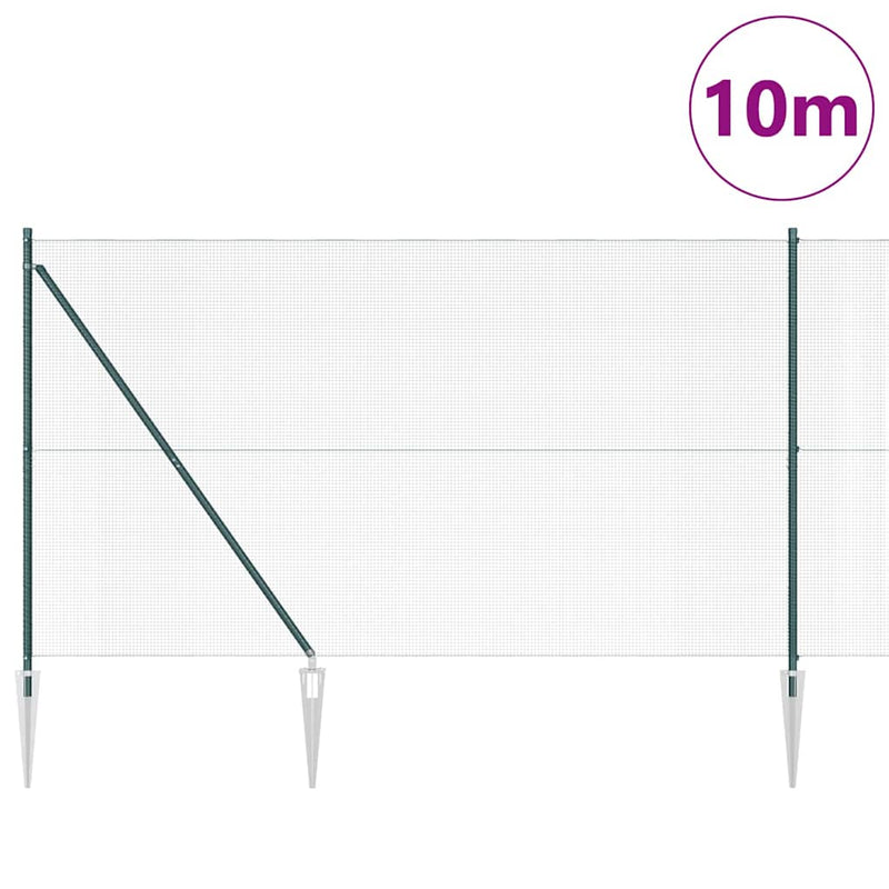 Afbeelding laden in galerijviewer, Vidaxl afrasteringspaal groen 10 x 1,5 m (12 x 12 mm gaas) staal