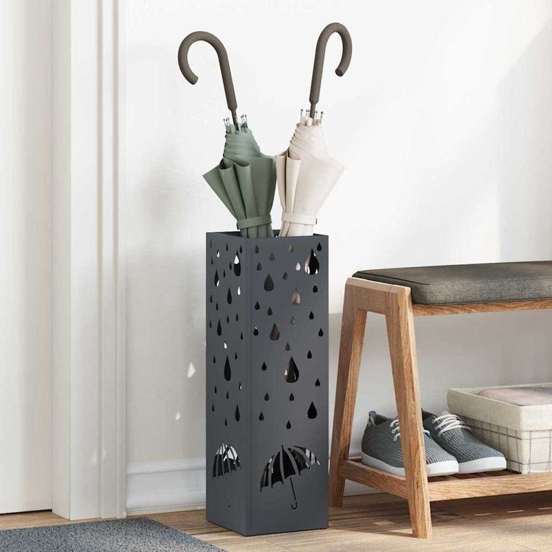 Afbeelding laden in galerijviewer, Vidaxl paraplu standaard antraciet 15,5 x 15,5 x 49 cm metaal