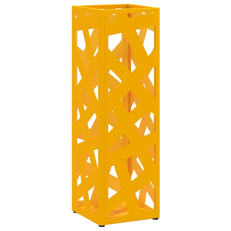 Afbeelding laden in galerijviewer, Vidaxl paraplu standaard mosterdgeel 15,5 x 15,5 x 49 cm metaal