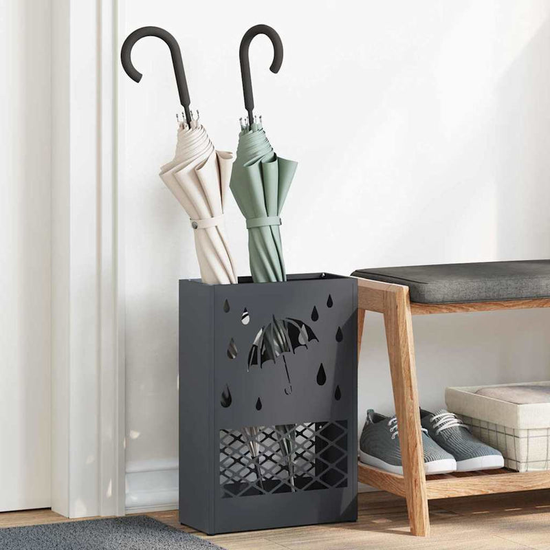 Afbeelding laden in galerijviewer, Vidaxl paraplu standaard antraciet 28 x 12 x 41 cm staal