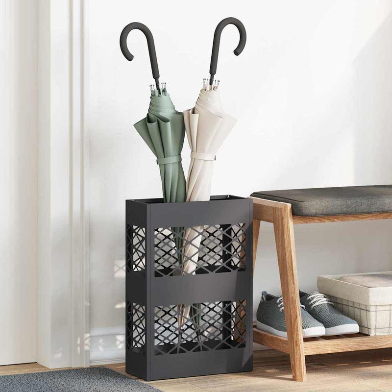 Afbeelding laden in galerijviewer, Vidaxl paraplu standaard zwart 28 x 12 x 41 cm staal