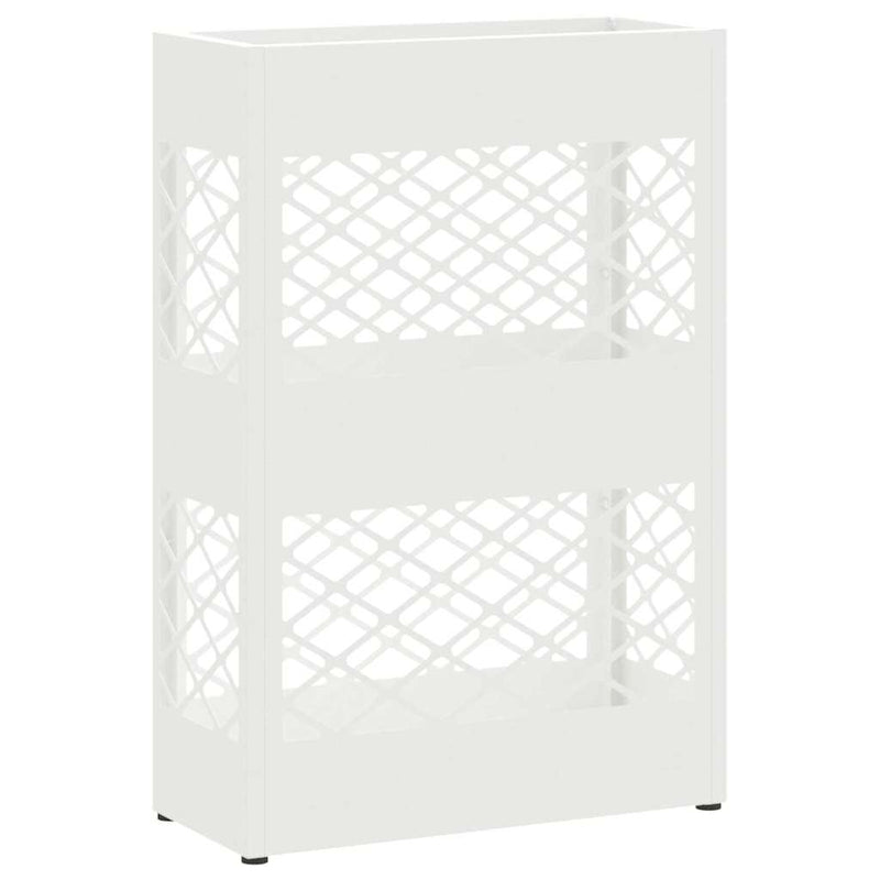 Afbeelding laden in galerijviewer, Vidaxl paraplu standaard wit 28 x 12 x 41 cm staal