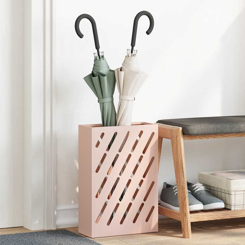 Afbeelding laden in galerijviewer, Vidaxl paraplu standaard roze 28 x 12 x 41 cm staal