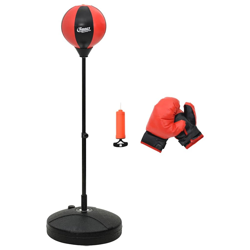Afbeelding laden in galerijviewer, Vidaxl boksballenset met handschoenen en pomp verstelbaar 81-122 cm