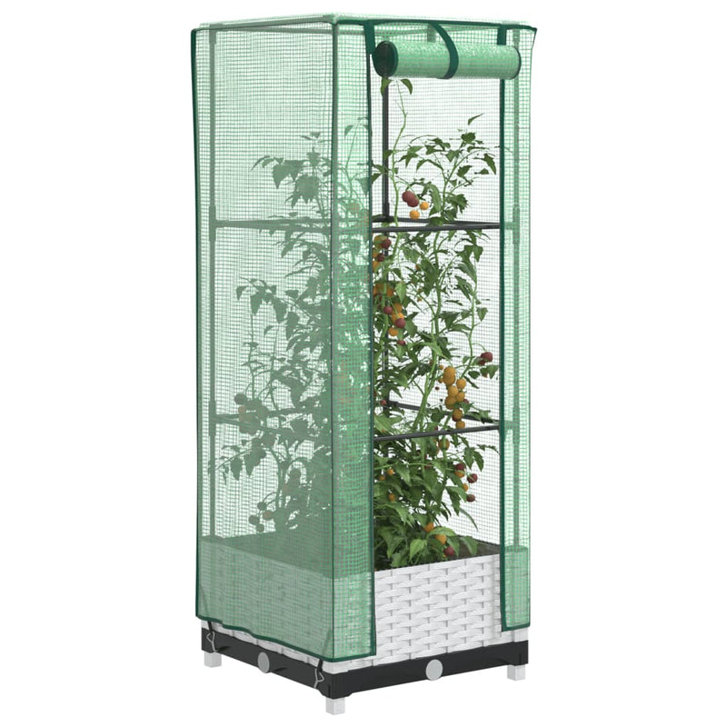 Afbeelding laden in galerijviewer, Vidaxl plantenbak verhoogd met kashoes 40x40x123 cm rattanlook