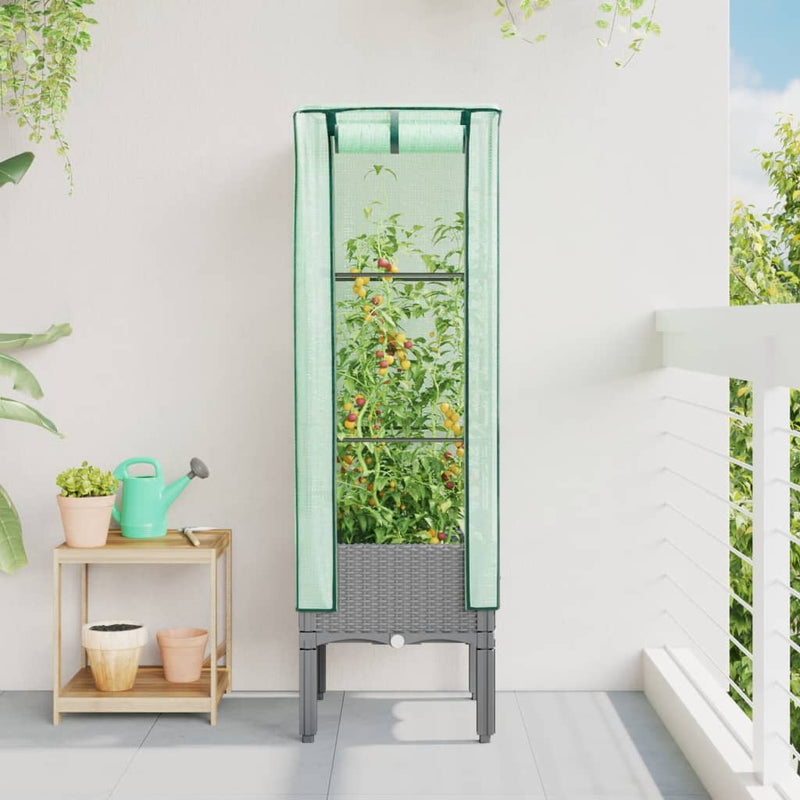 Afbeelding laden in galerijviewer, Vidaxl plantenbak verhoogd met kashoes 40x40x140 cm rattanlook