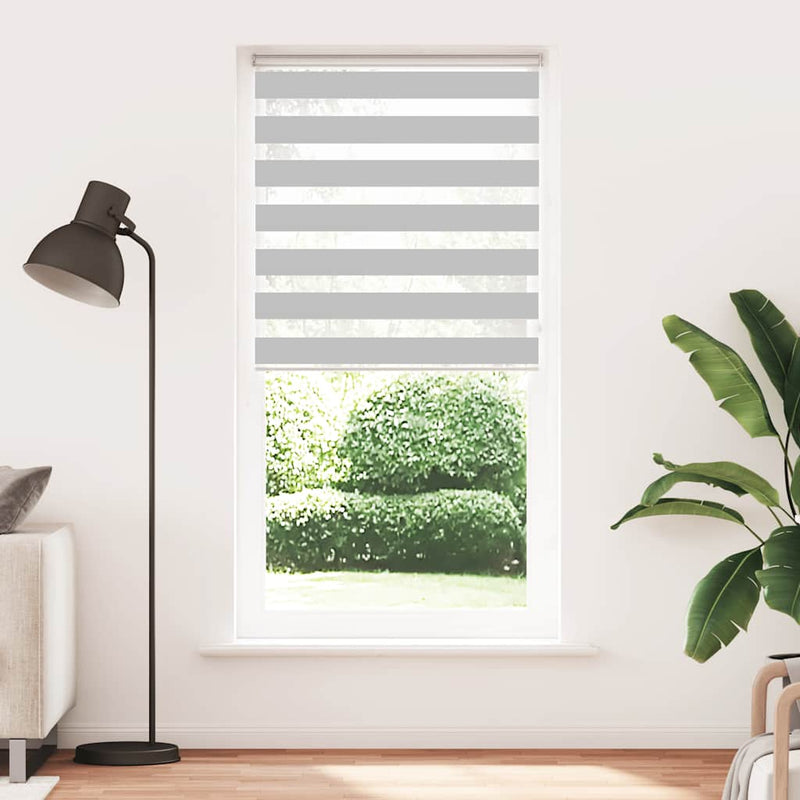 Afbeelding laden in galerijviewer, Vidaxl zebra rolgordijn 95x230 cm stofbreedte 90,9 cm lichtgrijs