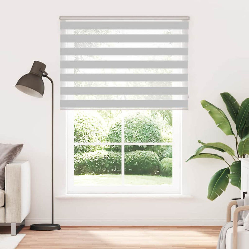 Afbeelding laden in galerijviewer, Vidaxl zebra rolgordijn 135x230 cm stofbreedte 130,9 cm lichtgrijs