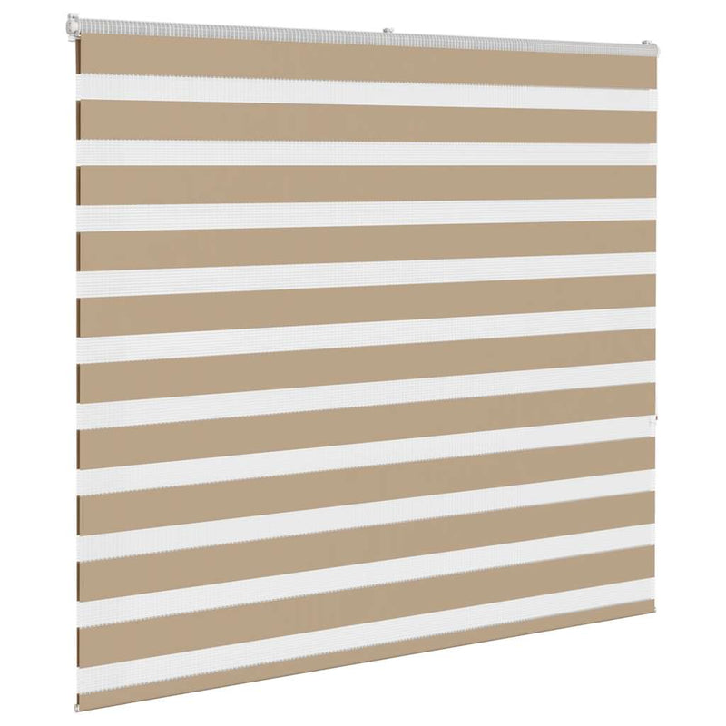 Afbeelding laden in galerijviewer, Vidaxl zebra blind 155x150 cm stofbreedte 150,9 cm polyester zandbruin