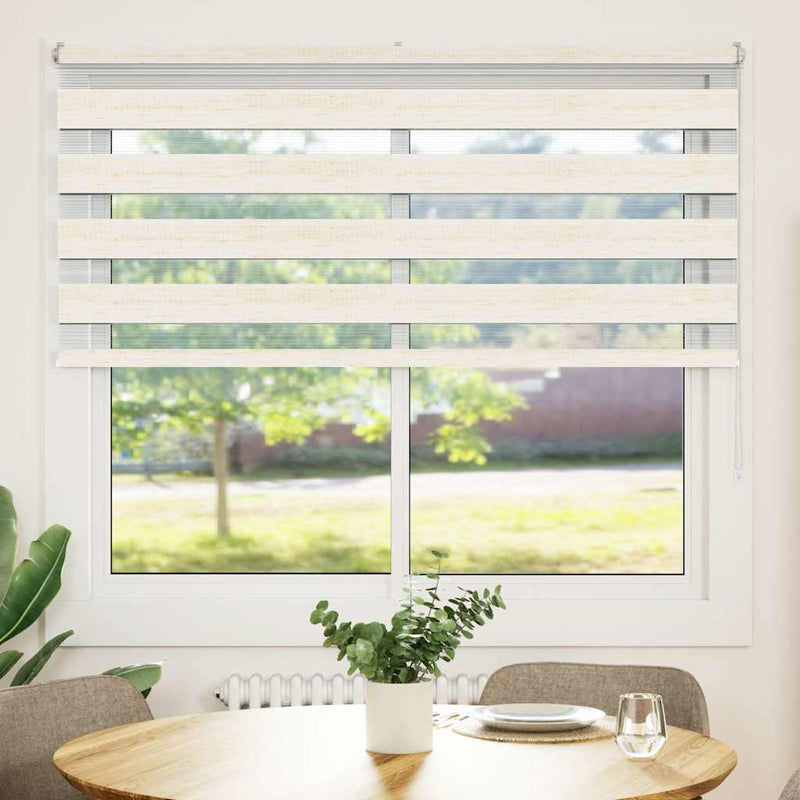 Afbeelding laden in galerijviewer, Vidaxl zebra rolgordijn 155x100 cm stofbreedte 150,9 cm marmerbeige