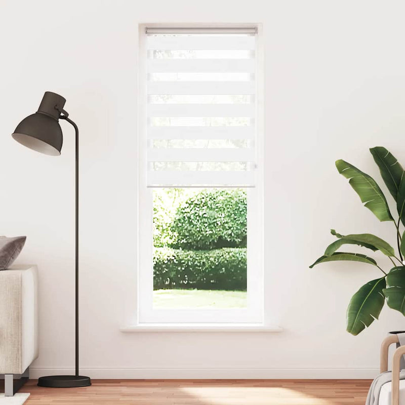 Afbeelding laden in galerijviewer, Vidaxl zebra rolgordijn 70x200 cm stofbreedte 65,9 cm polyester wit
