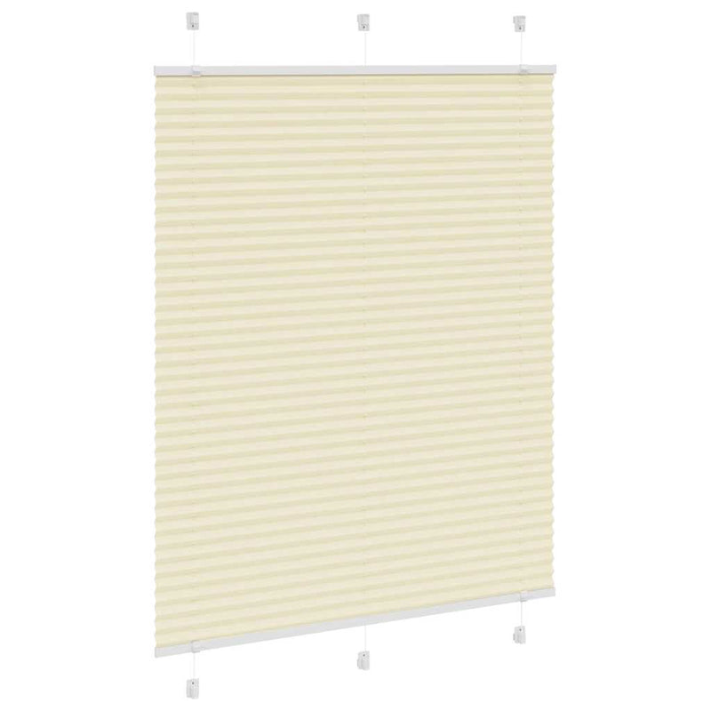 Afbeelding laden in galerijviewer, Vidaxl plissé rolgordijn 105x150cm stofbreedte 104,4cm polyester crème