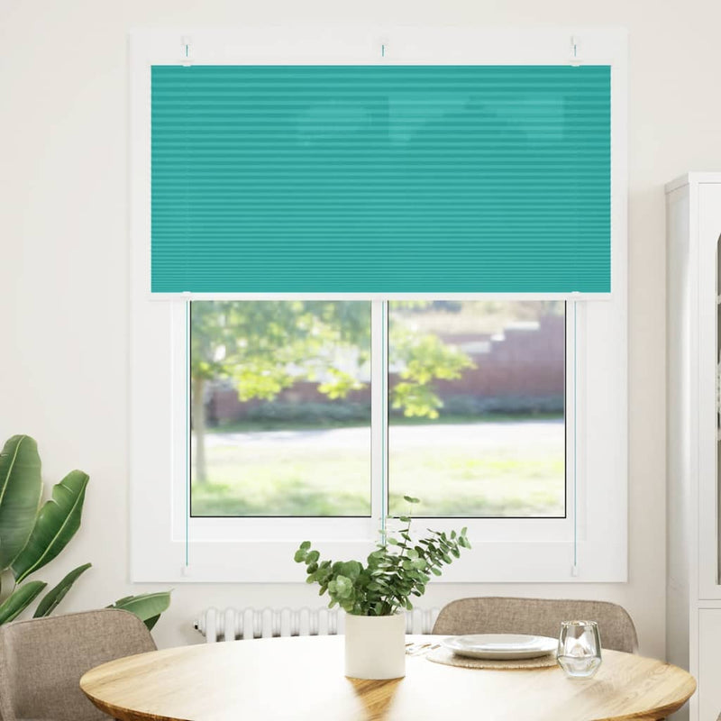 Afbeelding laden in galerijviewer, Vidaxl plissé rolgordijn 115x100cm stofbreedte 114,4cm petrol groen