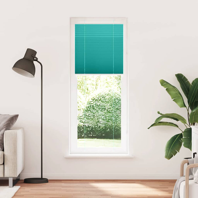 Afbeelding laden in galerijviewer, Vidaxl plissé rolgordijn 70x200 cm stofbreedte 69,4 cm petrol groen
