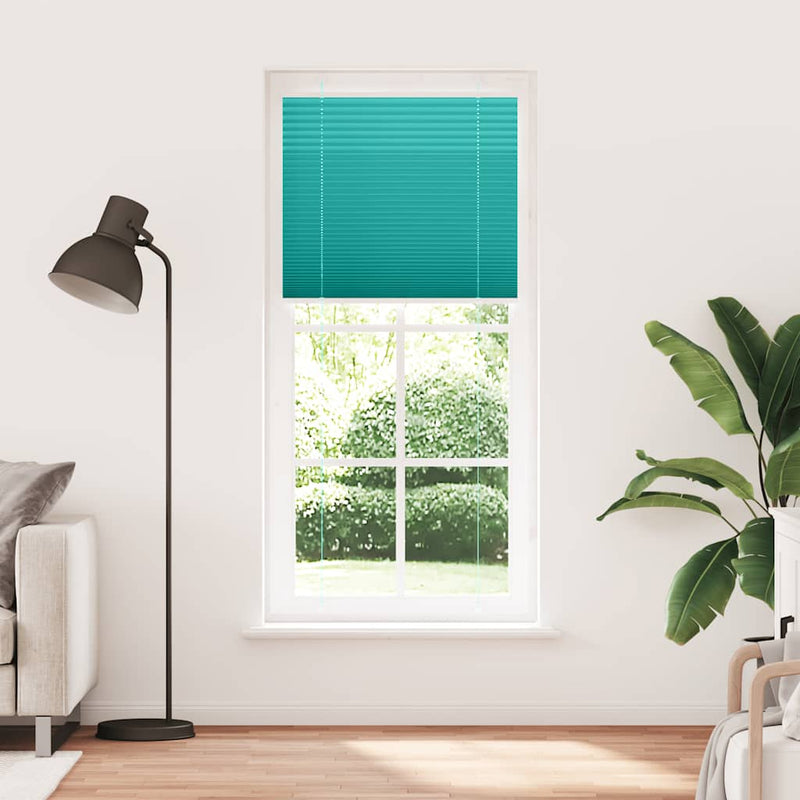 Afbeelding laden in galerijviewer, Vidaxl plissé rolgordijn 90x200 cm stofbreedte 89,4 cm petrol groen