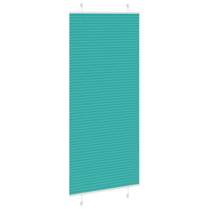 Afbeelding laden in galerijviewer, Vidaxl plissé rolgordijn 90x200 cm stofbreedte 89,4 cm petrol groen