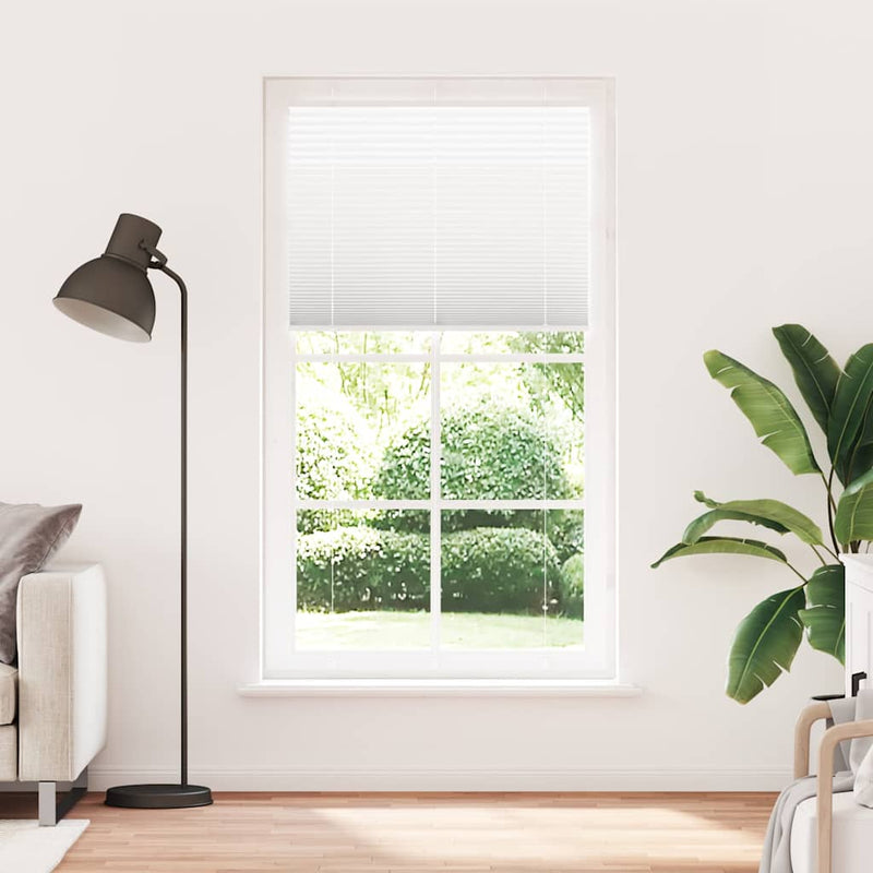 Afbeelding laden in galerijviewer, Vidaxl plissé rolgordijn 110x200 cm stofbreedte 109,4cm polyester wit
