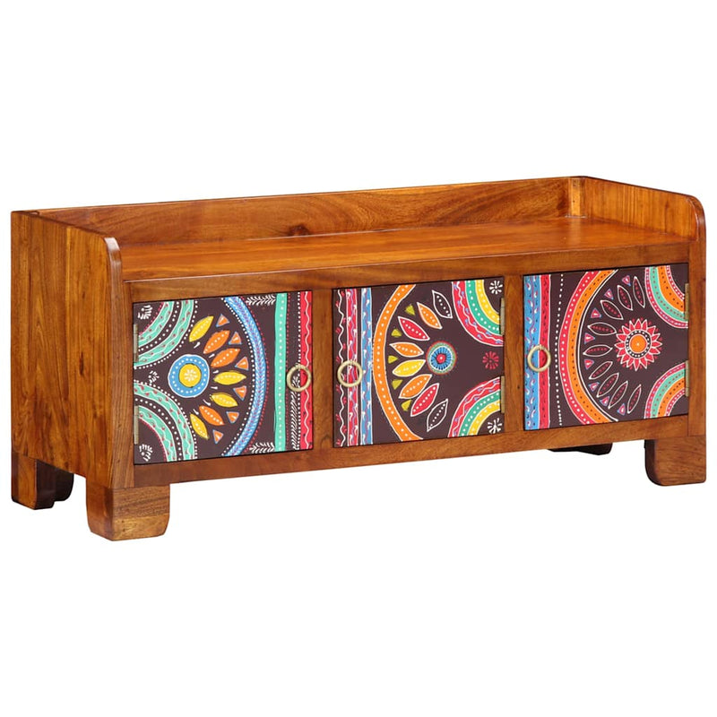 Afbeelding laden in galerijviewer, Vidaxl schoenenkast multikleur 90 x 35 x 40 cm massief acaciahout