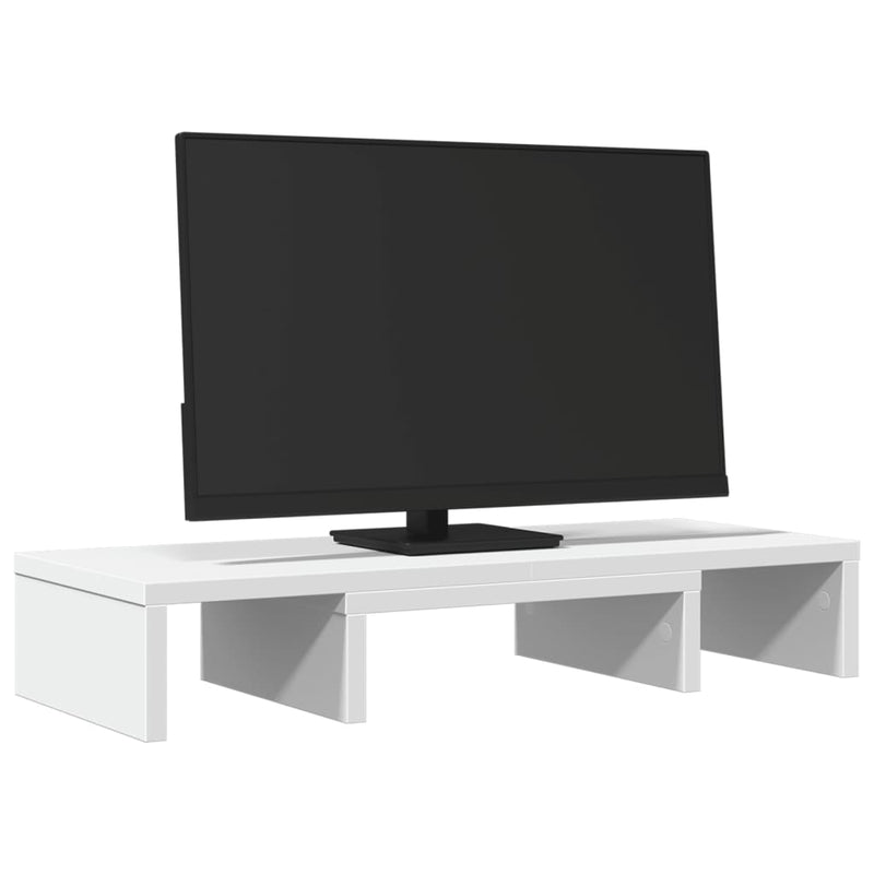 Afbeelding laden in galerijviewer, Vidaxl monitorstandaard verstelbaar 60x24x10,5 cm bewerkt hout wit