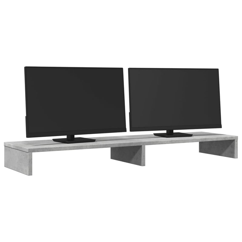 Afbeelding laden in galerijviewer, Vidaxl monitorstandaard 100x27x10 cm bewerkt hout betongrijs