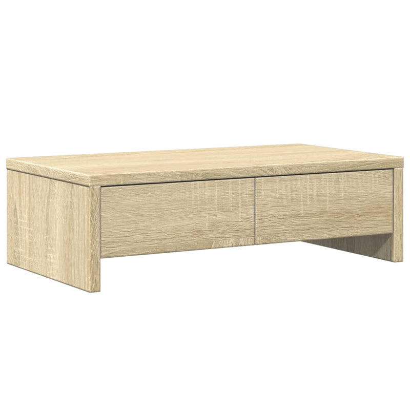 Afbeelding laden in galerijviewer, Vidaxl monitorstandaard met lades 50x27x15 cm hout sonoma eikenkleur