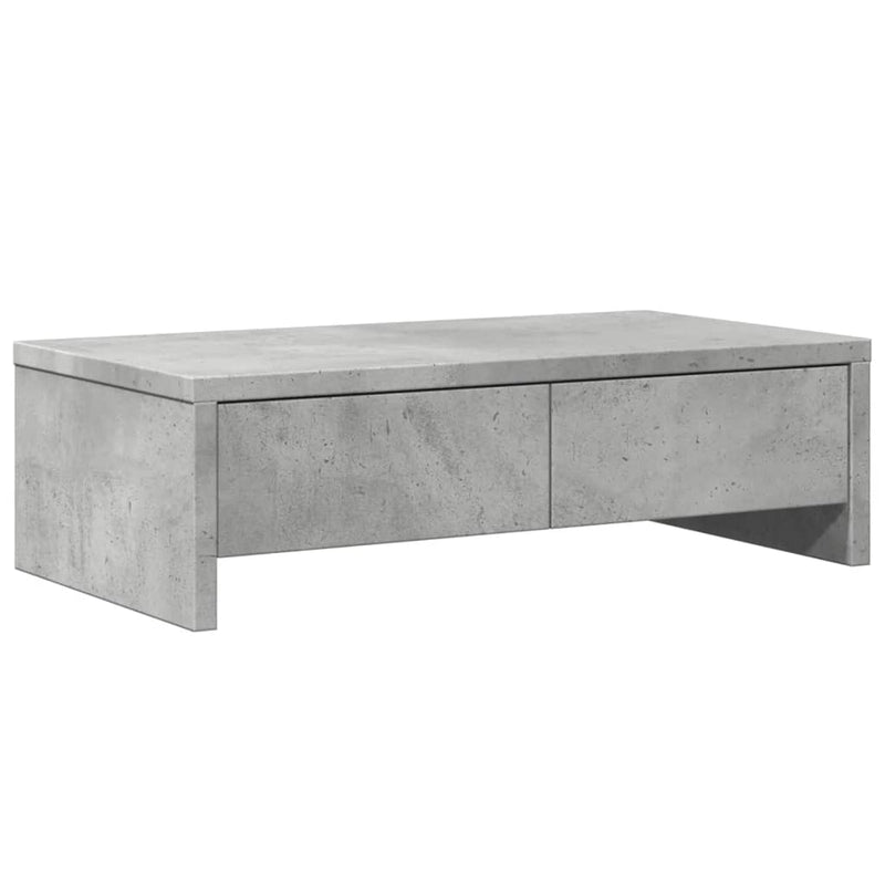 Afbeelding laden in galerijviewer, Vidaxl monitorstandaard met lades 50x27x15 cm bewerkt hout betongrijs
