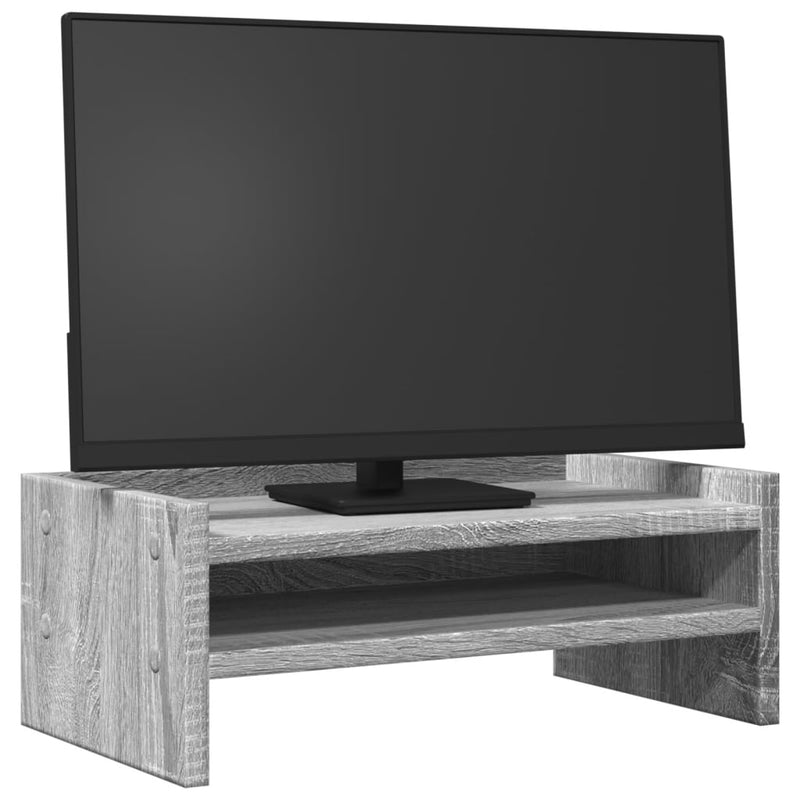 Afbeelding laden in galerijviewer, Vidaxl monitorstandaard 42x24x16 cm bewerkt hout grijs sonoma eiken