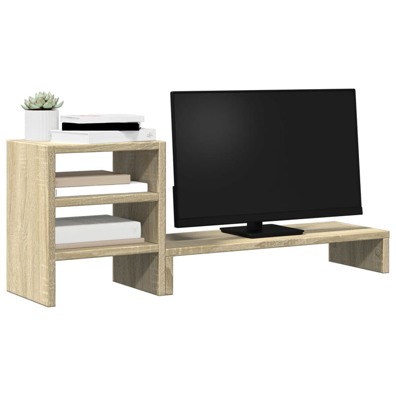 Afbeelding laden in galerijviewer, Vidaxl monitorstandaard met bureau-organizer bewerkt hout sonoma eiken