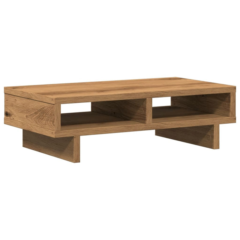 Afbeelding laden in galerijviewer, Vidaxl monitorstandaard 50x27x15 cm bewerkt hout artisanaal eikenkleur