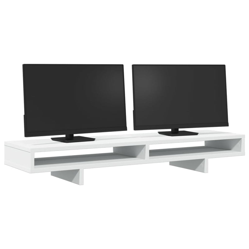 Afbeelding laden in galerijviewer, Vidaxl monitorstandaard 100x27x15 cm bewerkt hout wit