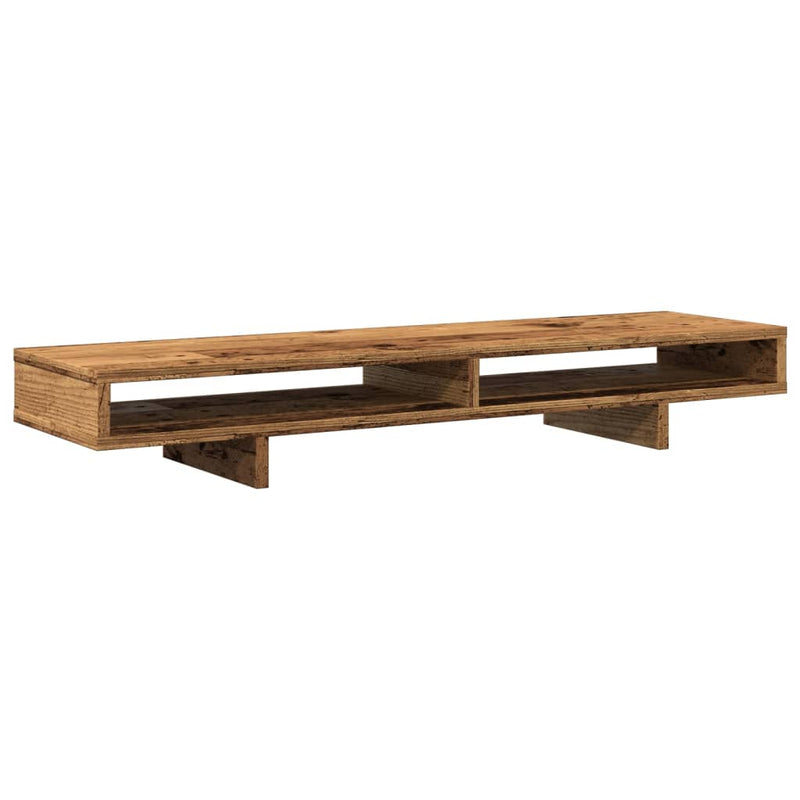 Afbeelding laden in galerijviewer, Vidaxl monitorstandaard 100x27x15 cm bewerkt hout oud houtkleurig