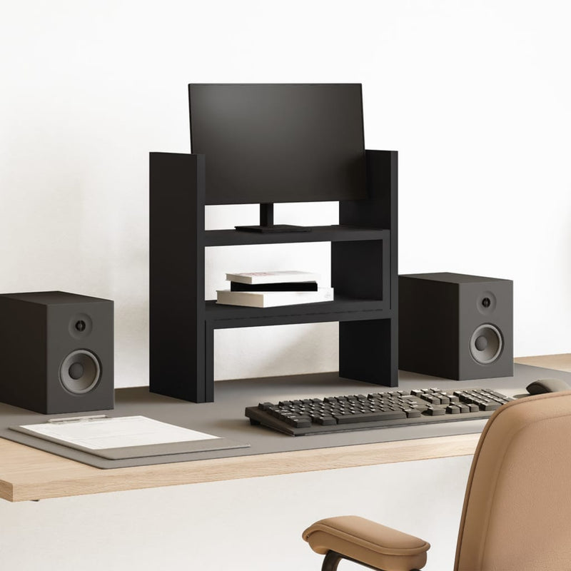 Afbeelding laden in galerijviewer, Vidaxl bureau organiser 40x17x41 cm bewerkt hout zwart