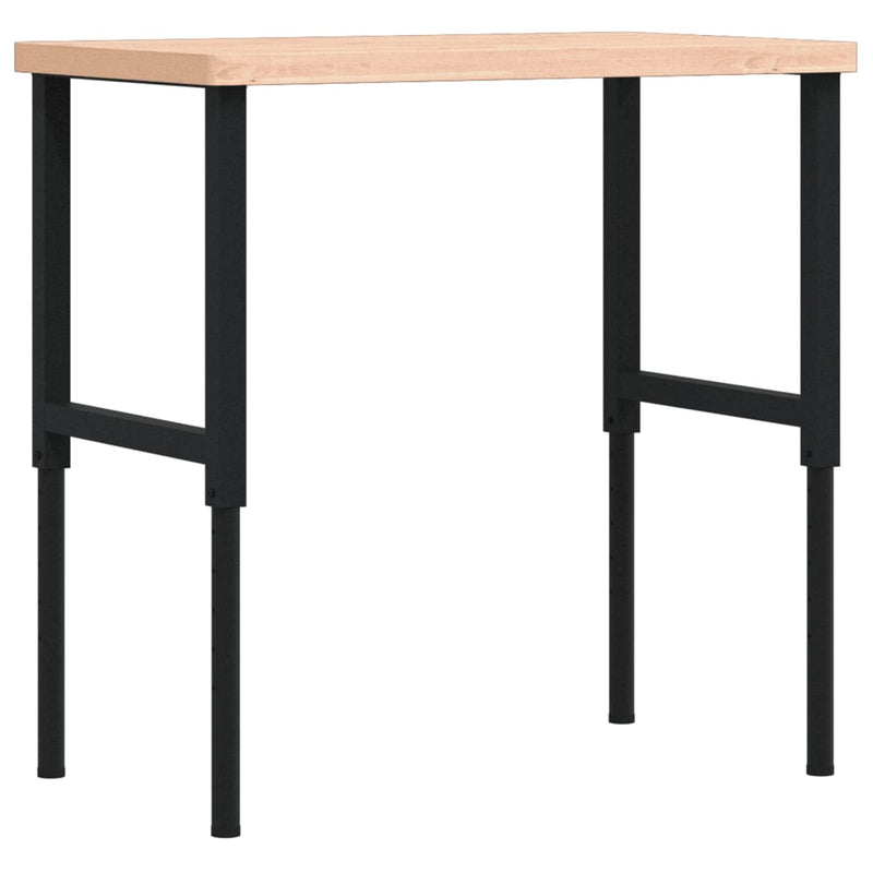 Afbeelding laden in galerijviewer, Vidaxl werkbank rechthoekig 100x60x(73-99,5) cm massief beukenhout