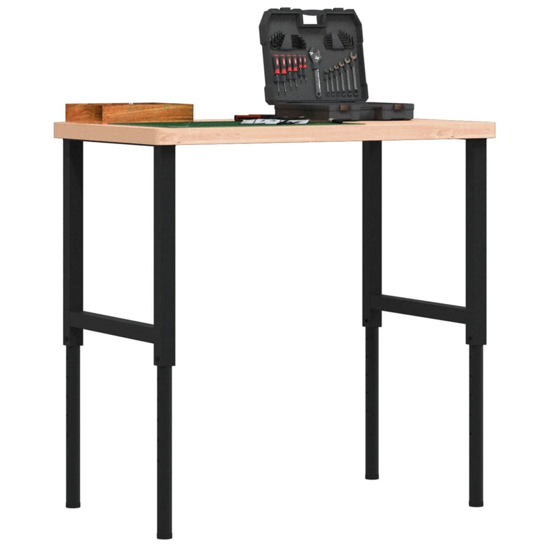 Afbeelding laden in galerijviewer, Vidaxl werkbank rechthoekig 100x60x(73-99,5) cm massief beukenhout