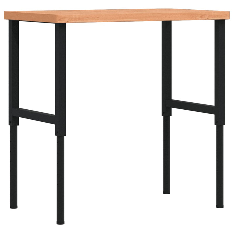 Afbeelding laden in galerijviewer, Vidaxl werkbank rechthoekig 100x60x(73-99,5) cm massief beukenhout