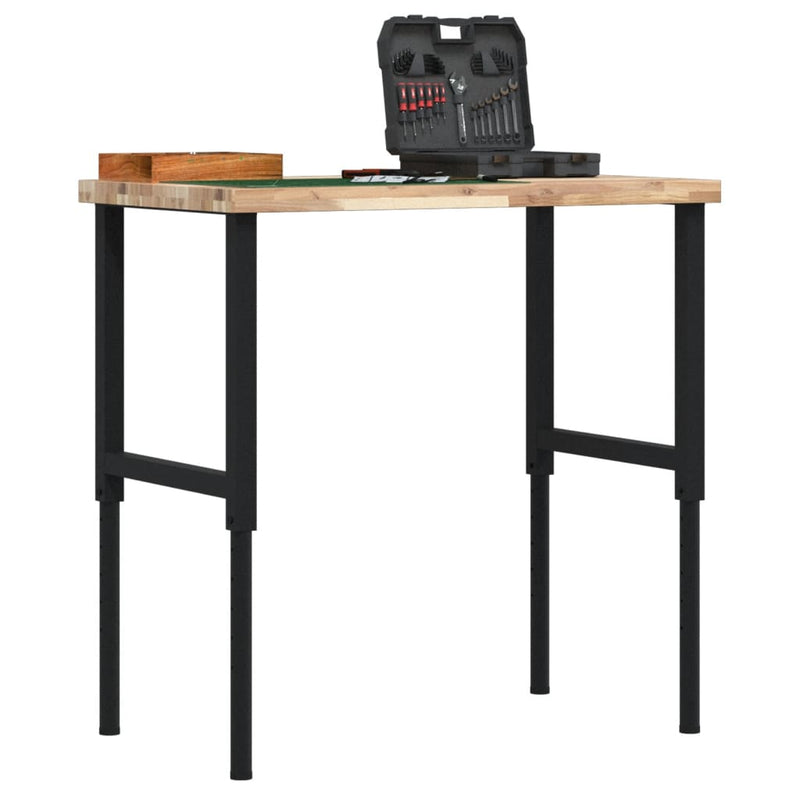 Afbeelding laden in galerijviewer, Vidaxl werkbank rechthoekig 100x60x(73-99,5) cm massief acaciahout