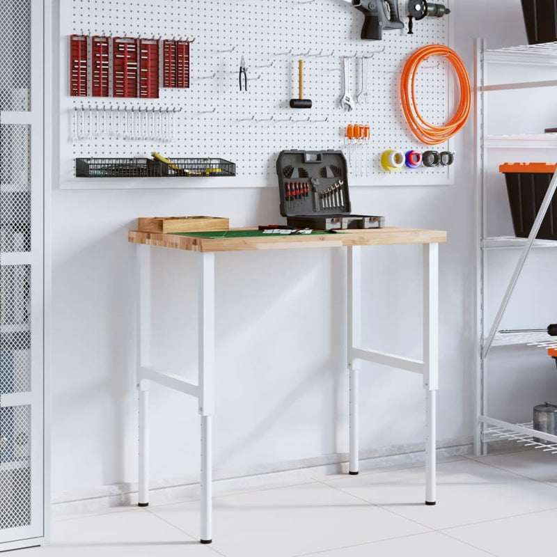 Afbeelding laden in galerijviewer, Vidaxl werkbank rechthoekig 100x60x(73-99,5) cm massief acaciahout