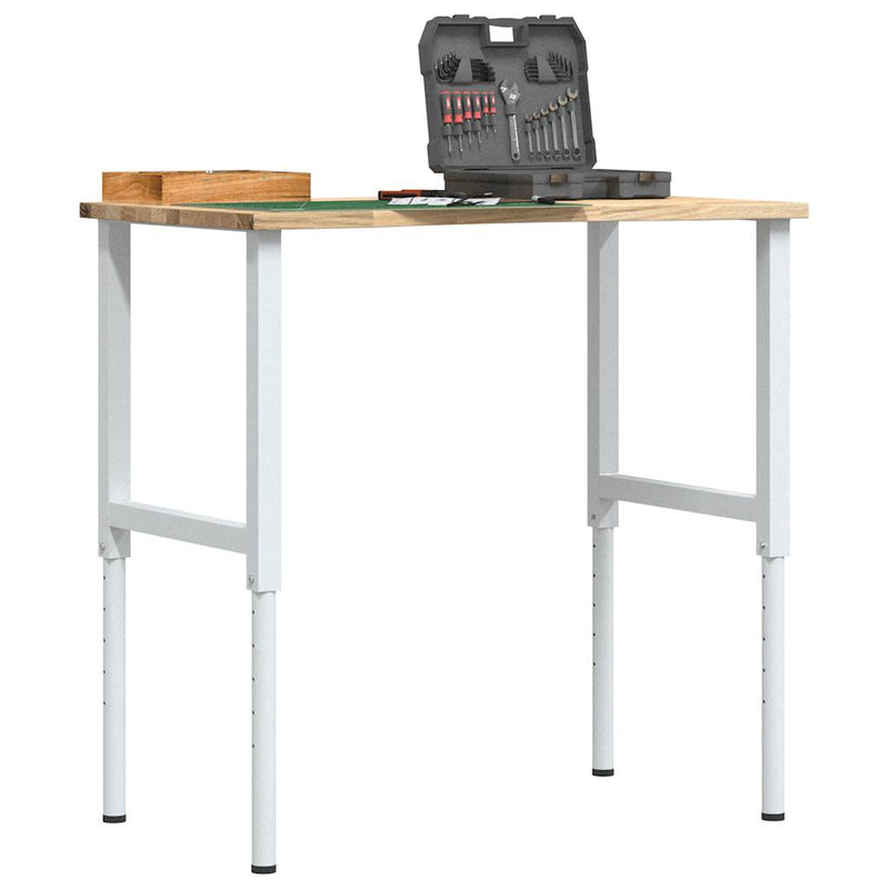 Afbeelding laden in galerijviewer, Vidaxl werkbank 100x60x(71,5-98) cm massief eikenhout