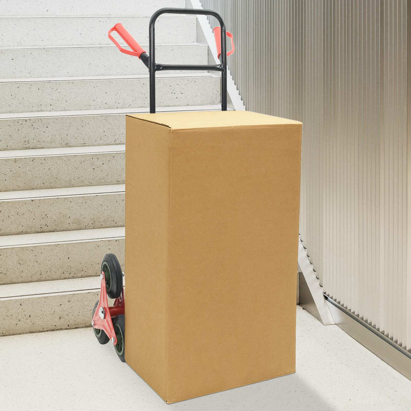 Afbeelding laden in galerijviewer, Vidaxl handtrolley zwart en rood 64,5 x 49,5 x 114 cm staal