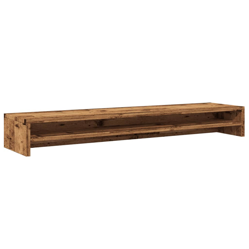 Afbeelding laden in galerijviewer, Vidaxl monitorstandaard 100x24x13 cm bewerkt hout oud houtkleurig