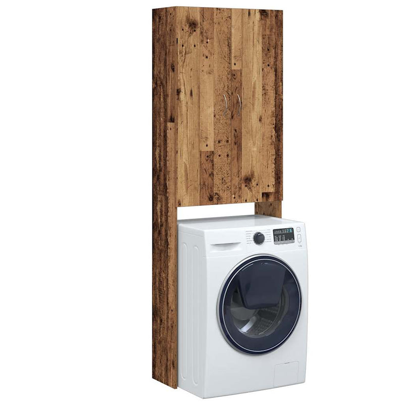 Afbeelding laden in galerijviewer, Vidaxl wasmachinekast 64x25,5x190 cm oud houtkleurig