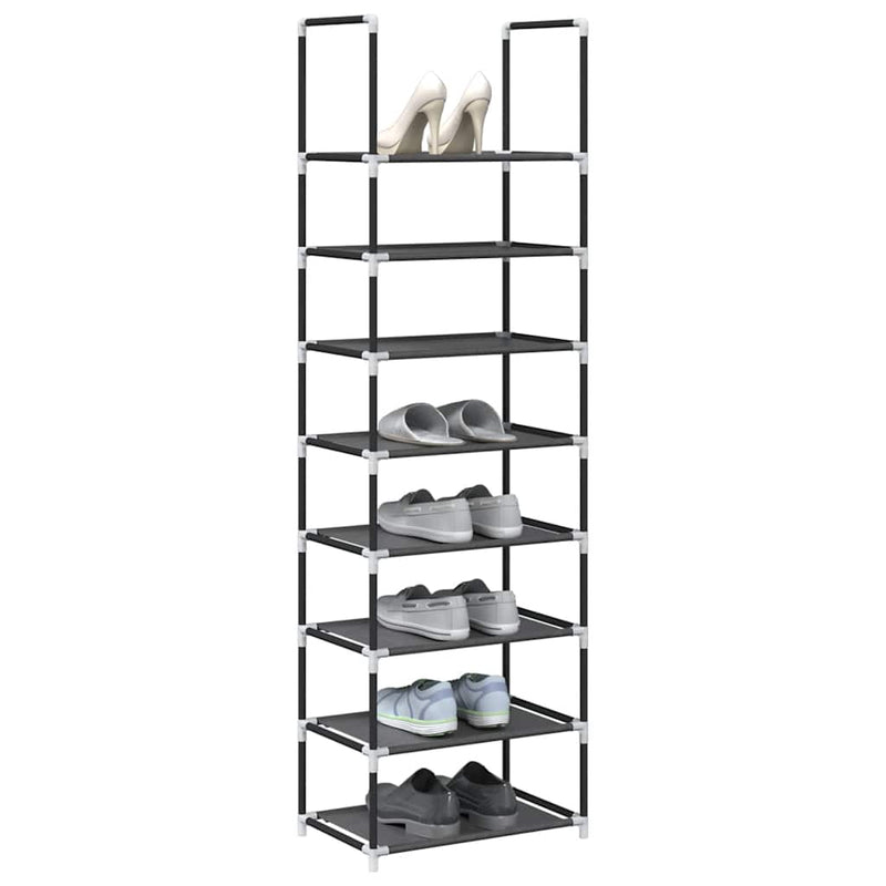 Afbeelding laden in galerijviewer, Vidaxl schoenenrek 8-laags 44x28x145 cm nonwoven stof zwart