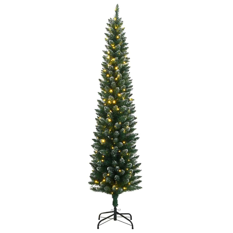 Afbeelding laden in galerijviewer, Vidaxl kunstkerstboom smal met 300 led's 210 cm