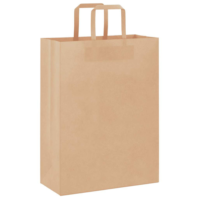 Afbeelding laden in galerijviewer, Vidaxl papieren zakken 250 st met hengsels 26x12x35 cm bruin