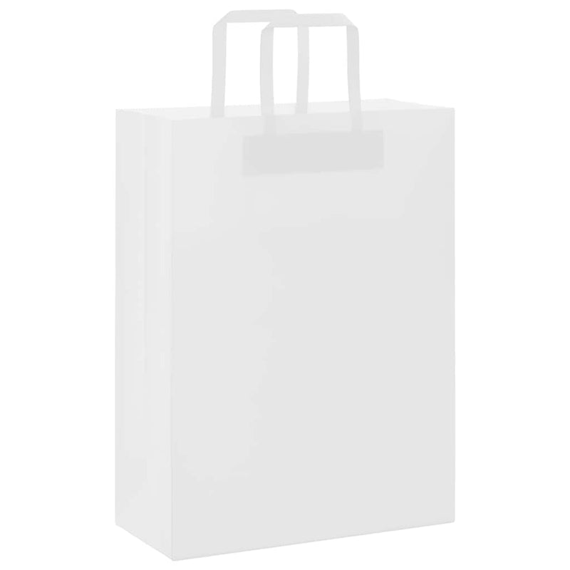 Afbeelding laden in galerijviewer, Vidaxl papieren zakken 250 st met hengsels 26x12x35 cm wit
