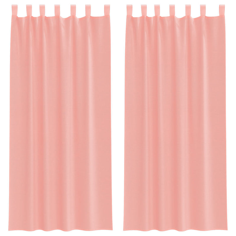 Afbeelding laden in galerijviewer, Vidaxl gordijnen voile met lussen 2 st 140x225 cm roze
