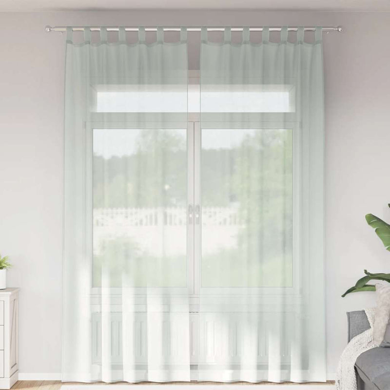 Afbeelding laden in galerijviewer, Vidaxl gordijnen voile met lussen 2 st 140x260 cm lichtgrijs